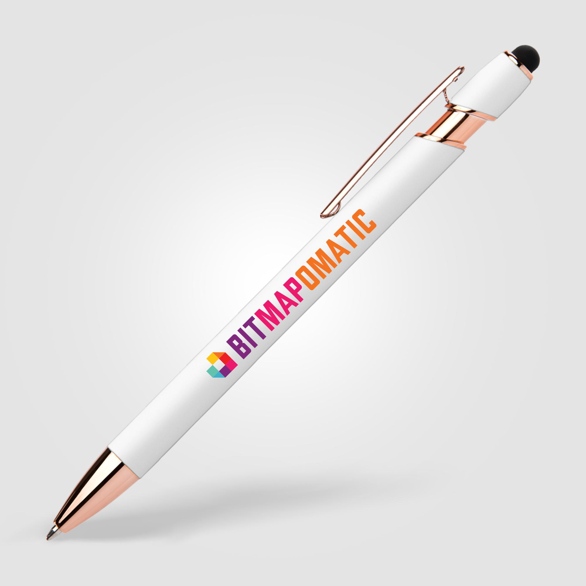 Stylo/stylet personnalisable - Prince Softy Blanc/Rose Gold